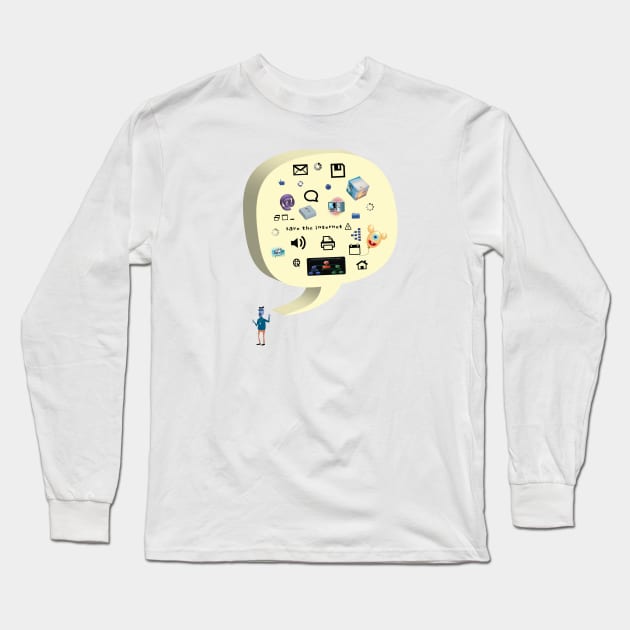 save the internet, the internet is broken/dying Long Sleeve T-Shirt by Window House